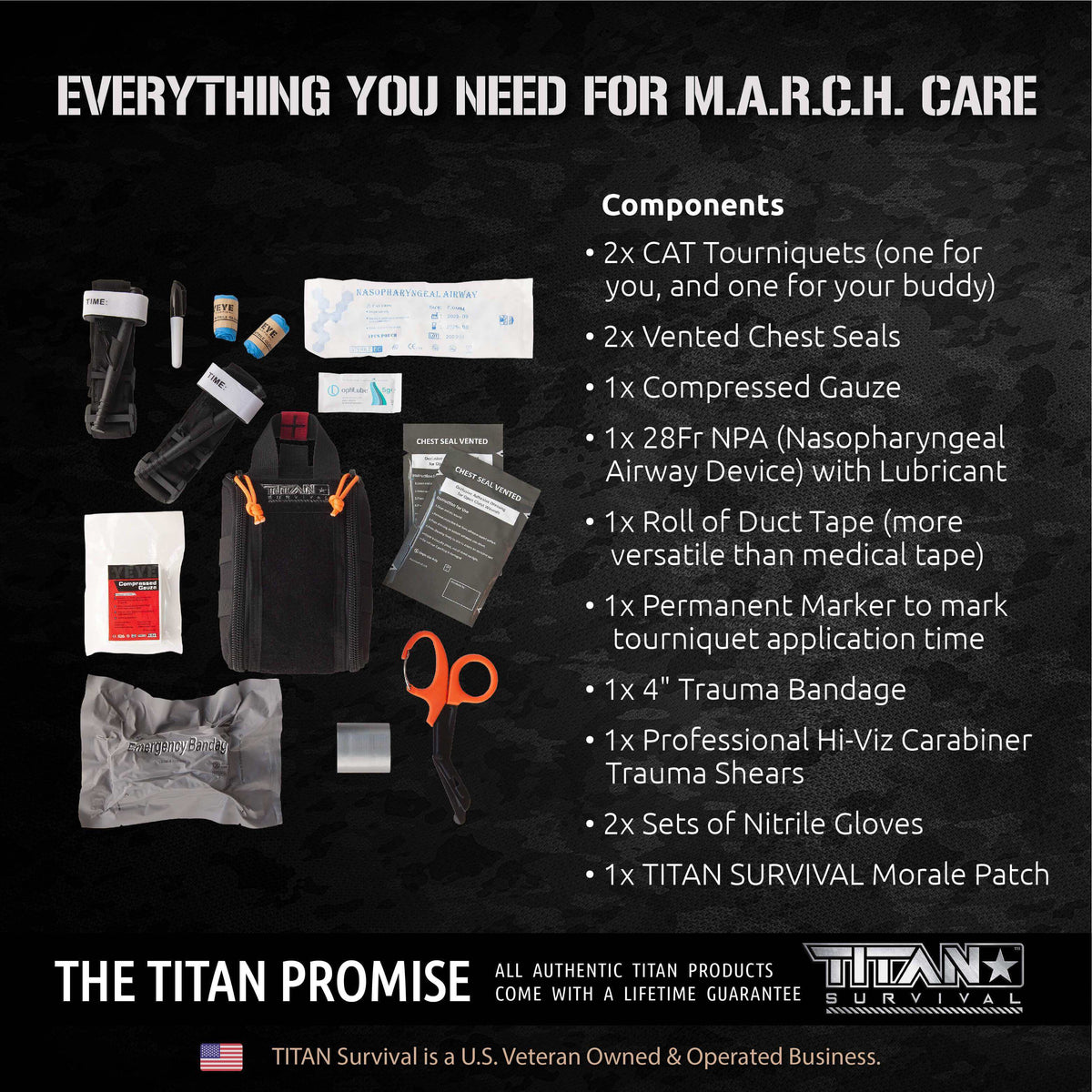 TITAN Survival Individual First Aid Kit (IFAK) – TECC/TCCC Compliant Trauma Kit