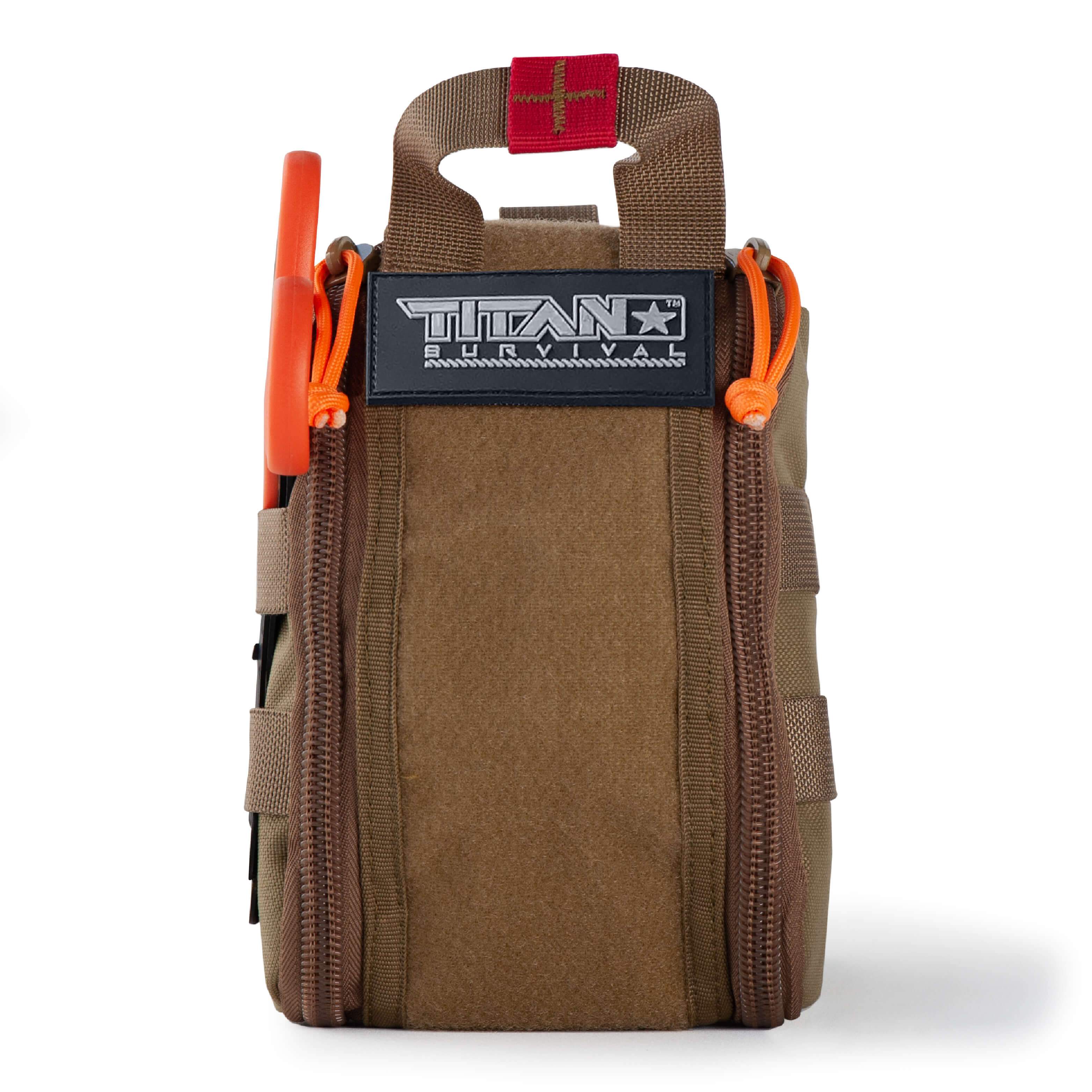Individual First Aid Kit with MOLLE-compatible design, featuring 2 CAT Tourniquets, ideal for tactical medical care.