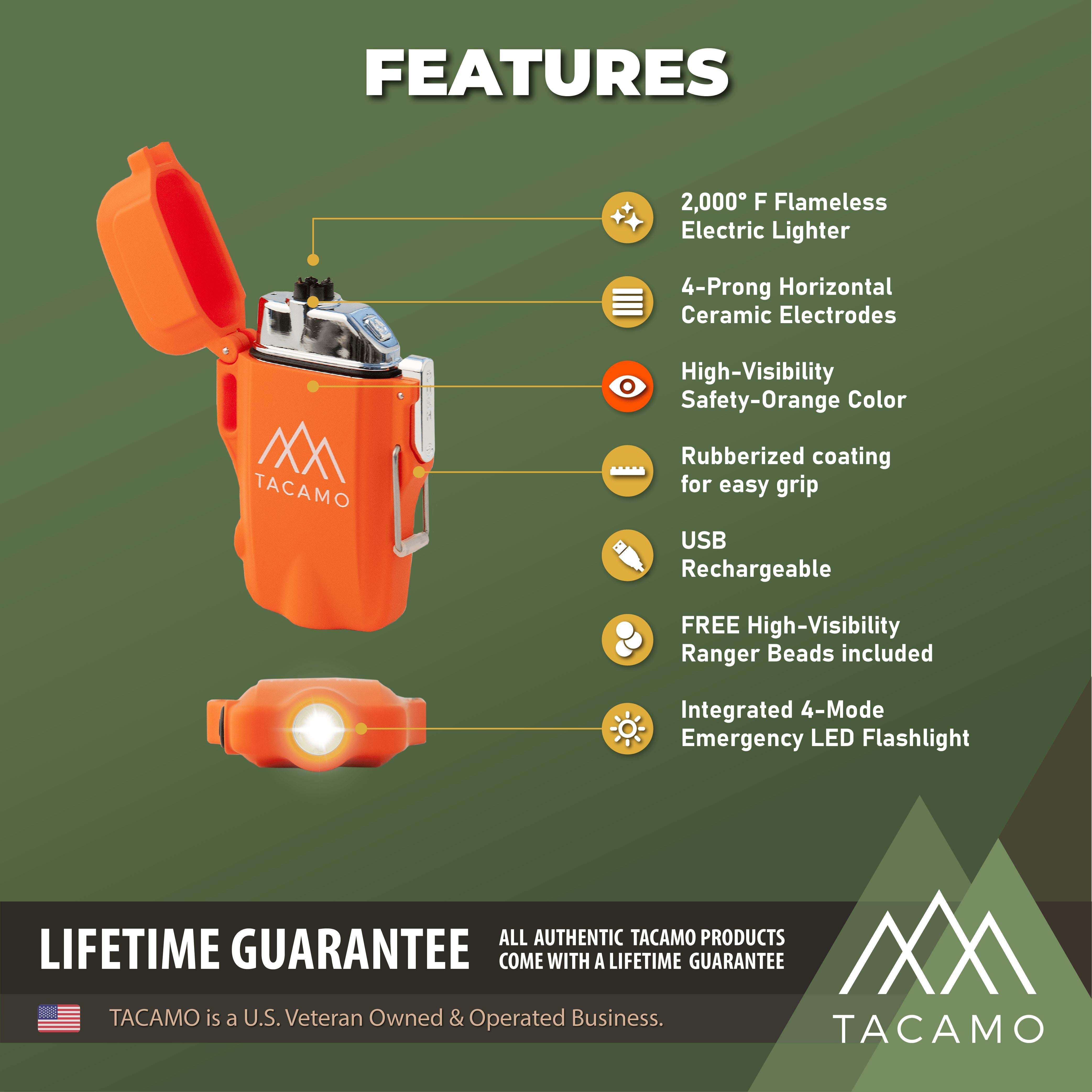 TACAMO H2 Rechargeable Electric Arc Lighter - 2000°F Dual Plasma