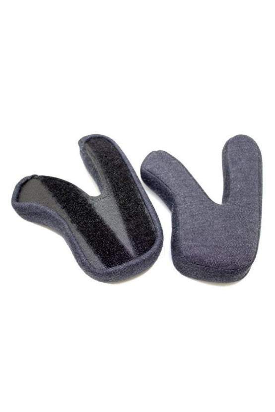 Impact 2XL Cheek Pads for helmets, gray pair, replacement accessory for comfort and ear space adjustment.