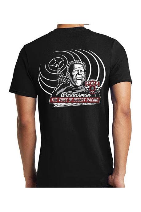 Weatherman Bob Shirt with PCI logo and Voice of Desert Racing design.