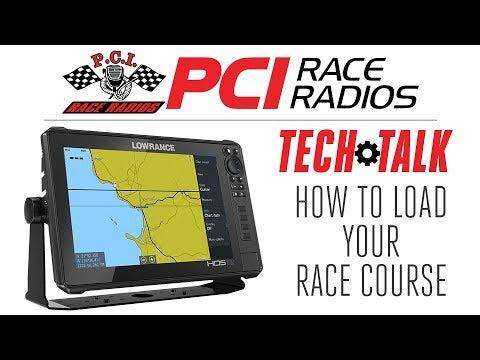 HDS LIVE GPS device displaying loaded offroad racecourse map with connected Garmin accessories
