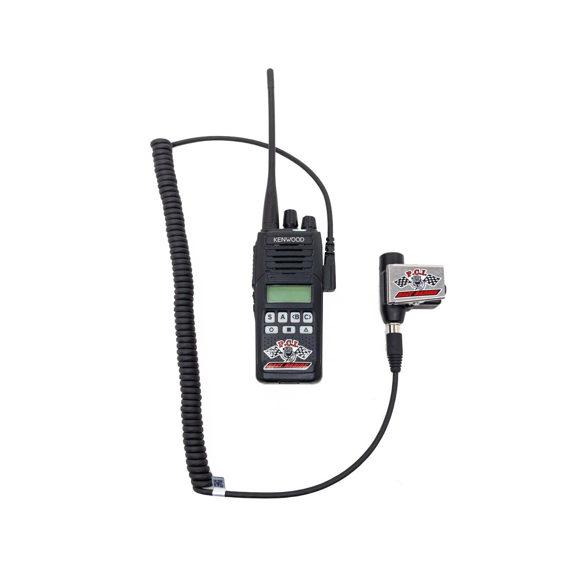 Kenwood Co-Driver Package with handheld radio, remote PTT adapter, and helmet connection for communication between driver and co-driver