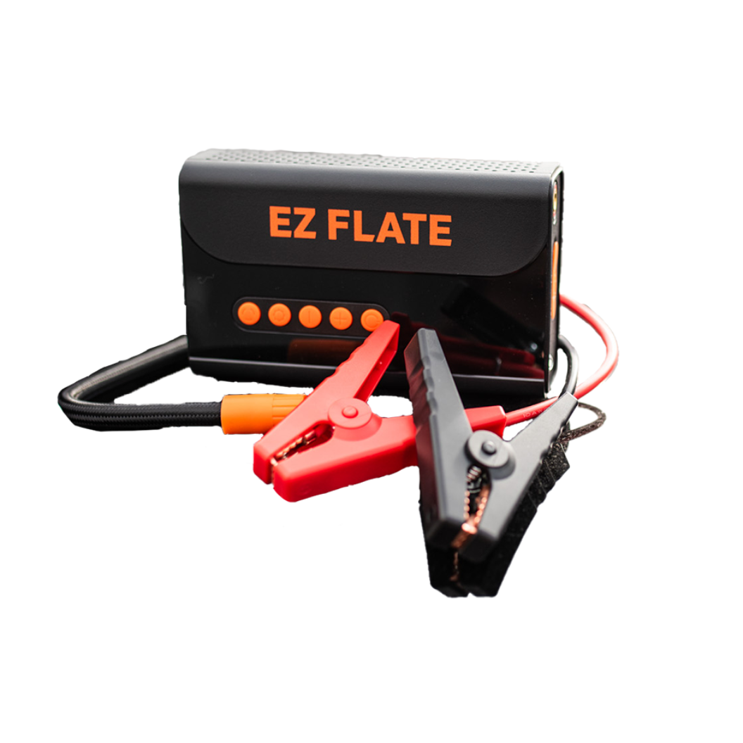 Compact Air Boost air compressor jump pack with LED emergency lights and Auto Air technology