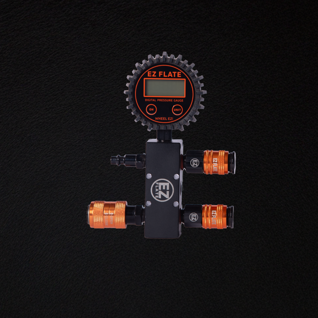 Modular manifold with digital pressure gauge and push-to-connect couplers for off-road air systems