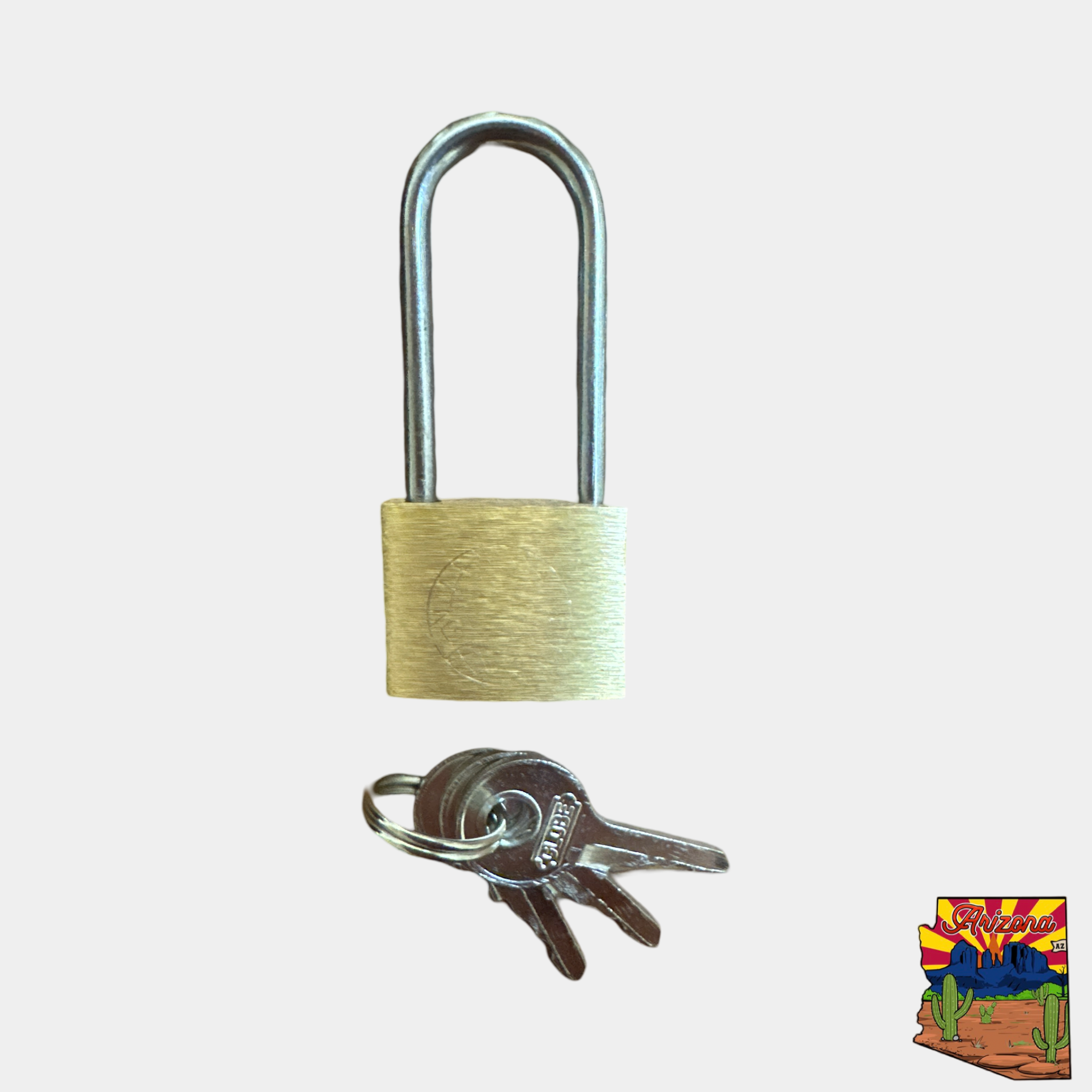 Jack mounting clamps lock with keys against white background