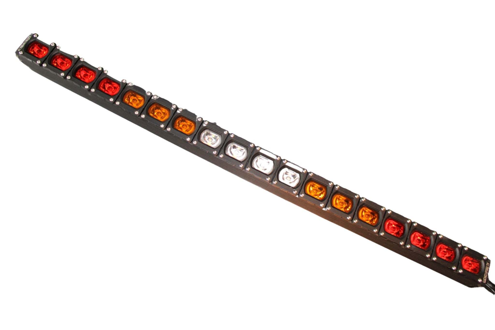 36-inch CHASE SERIES 36 Light Bars with red, amber, and white LED lights for off-road visibility