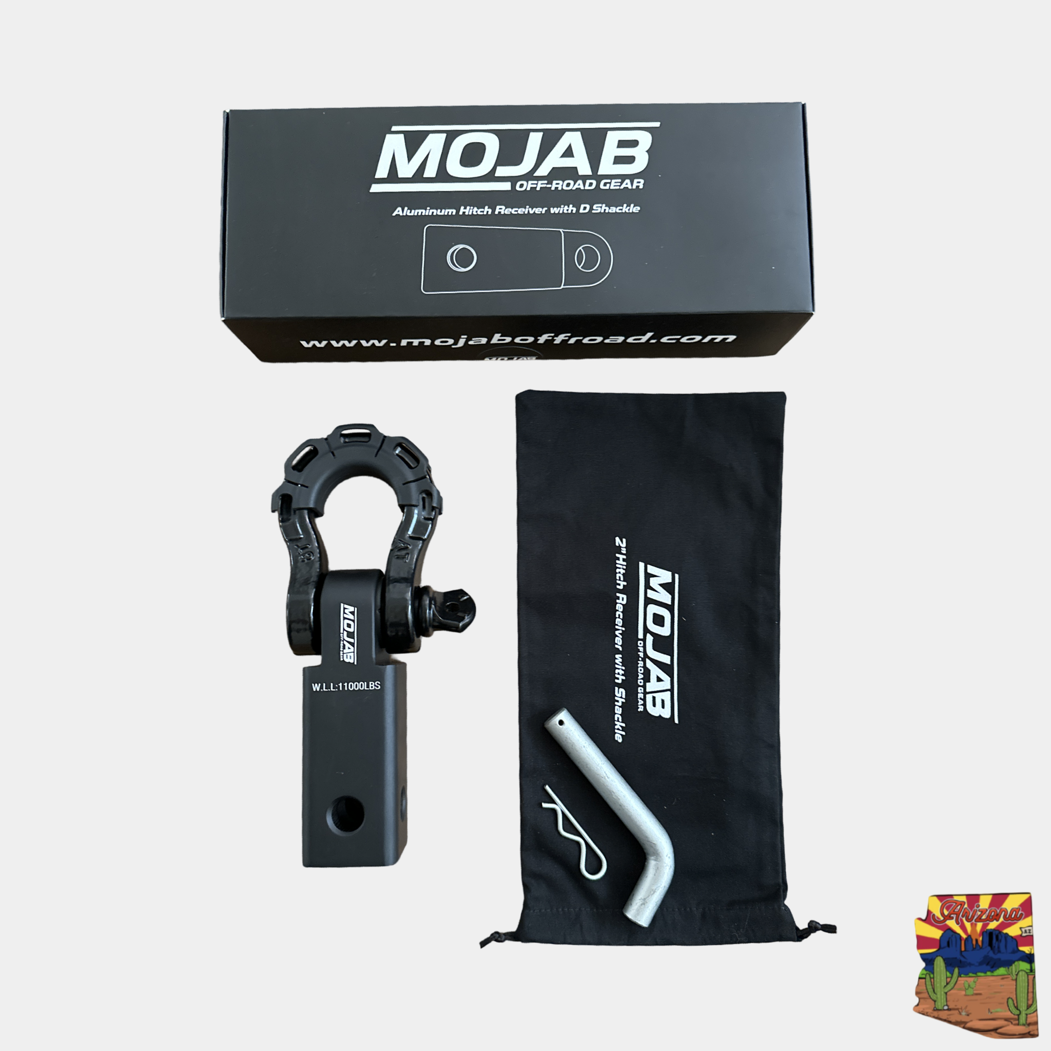 Aluminum Hitch Receiver 2'' with Steel D-Shackle - Durable Tow (LIFETIME WARRANTY)