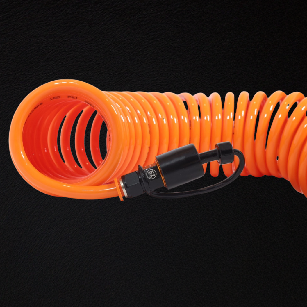 Recoil 4-Way Hoses for Efficient Tire Inflation and Deflation