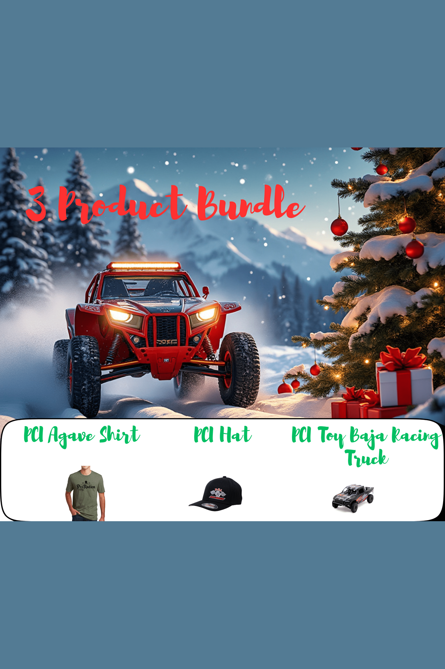 Toy Trophy Truck, PCI Hat, and Agave Shirt