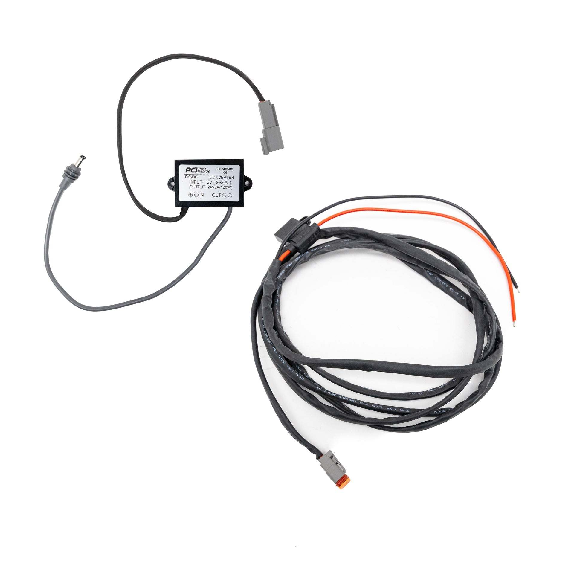 PCI Starlink Mini power cable with step-up converter and inline fuse for vehicle installation