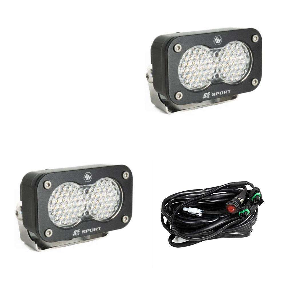 S2 Sport Black LED Auxiliary Light Pod Pair - Universal | Baja Designs