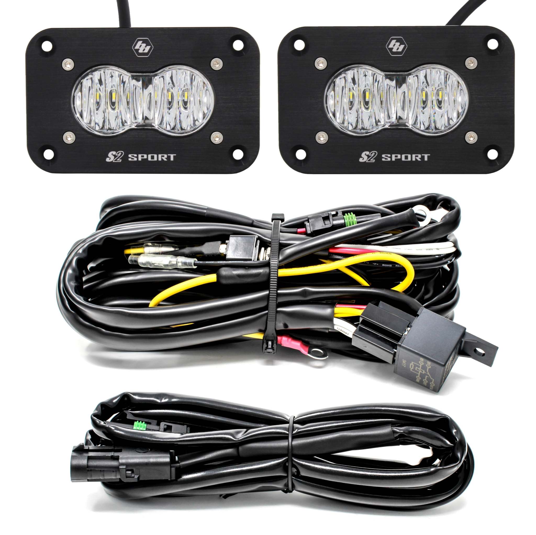 Baja Designs S2 Sport - Pair, LED, Flush Mount, Backup Kit | Universal