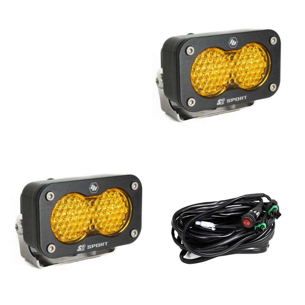 S2 Sport Black LED Auxiliary Light Pod Pair - Universal | Baja Designs
