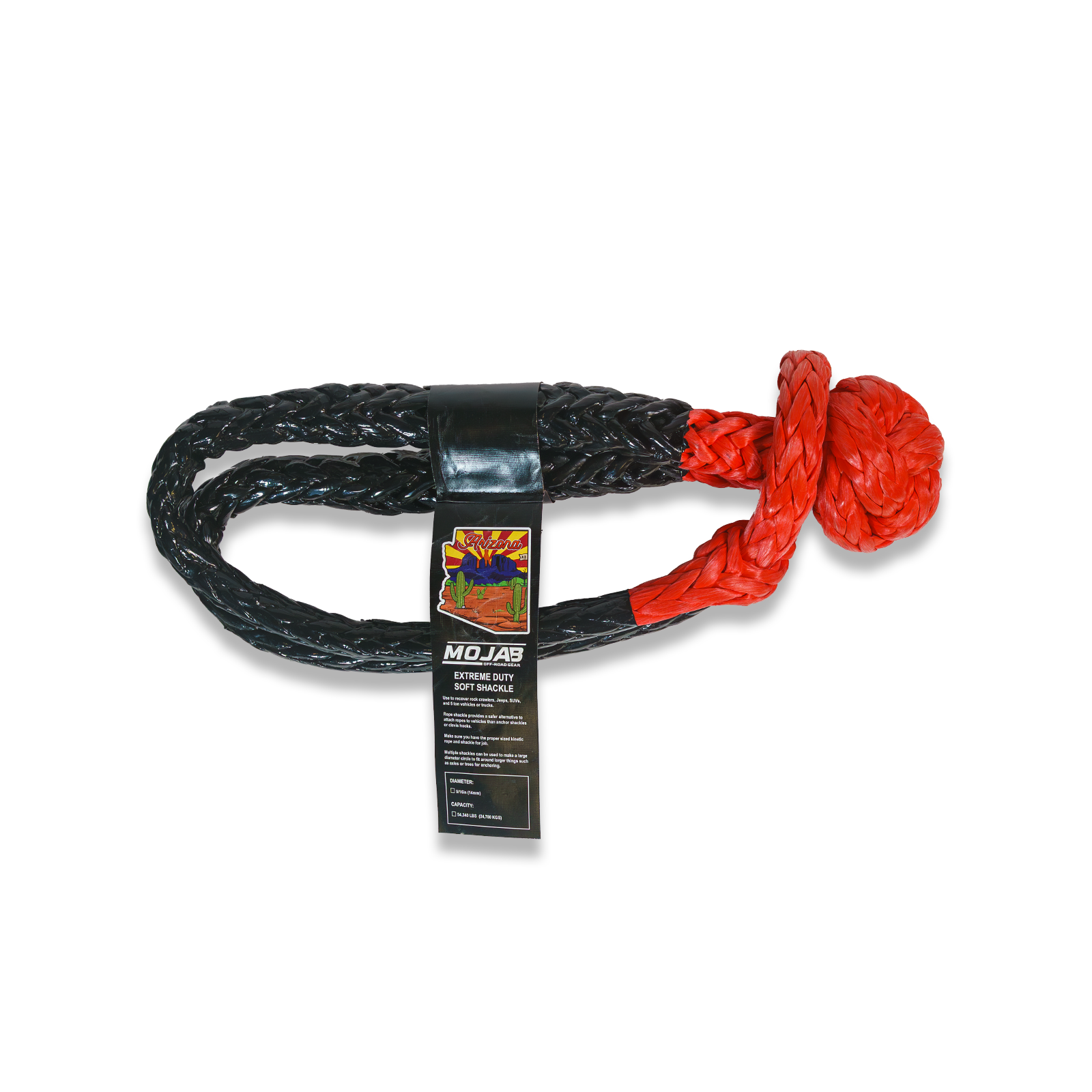 Extreme duty soft shackle 9/16'' x 31.5'' with 54,340 lbs break strength and durable UHMWPE fiber construction