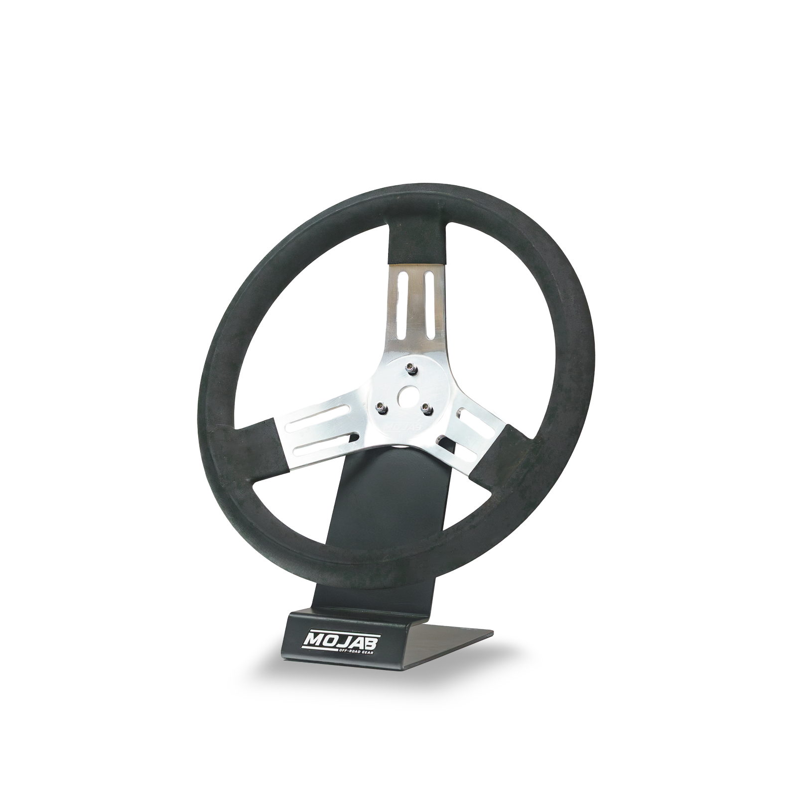 MOJAB 13-inch aluminum steering wheel with 3-bolt pattern and polished spokes