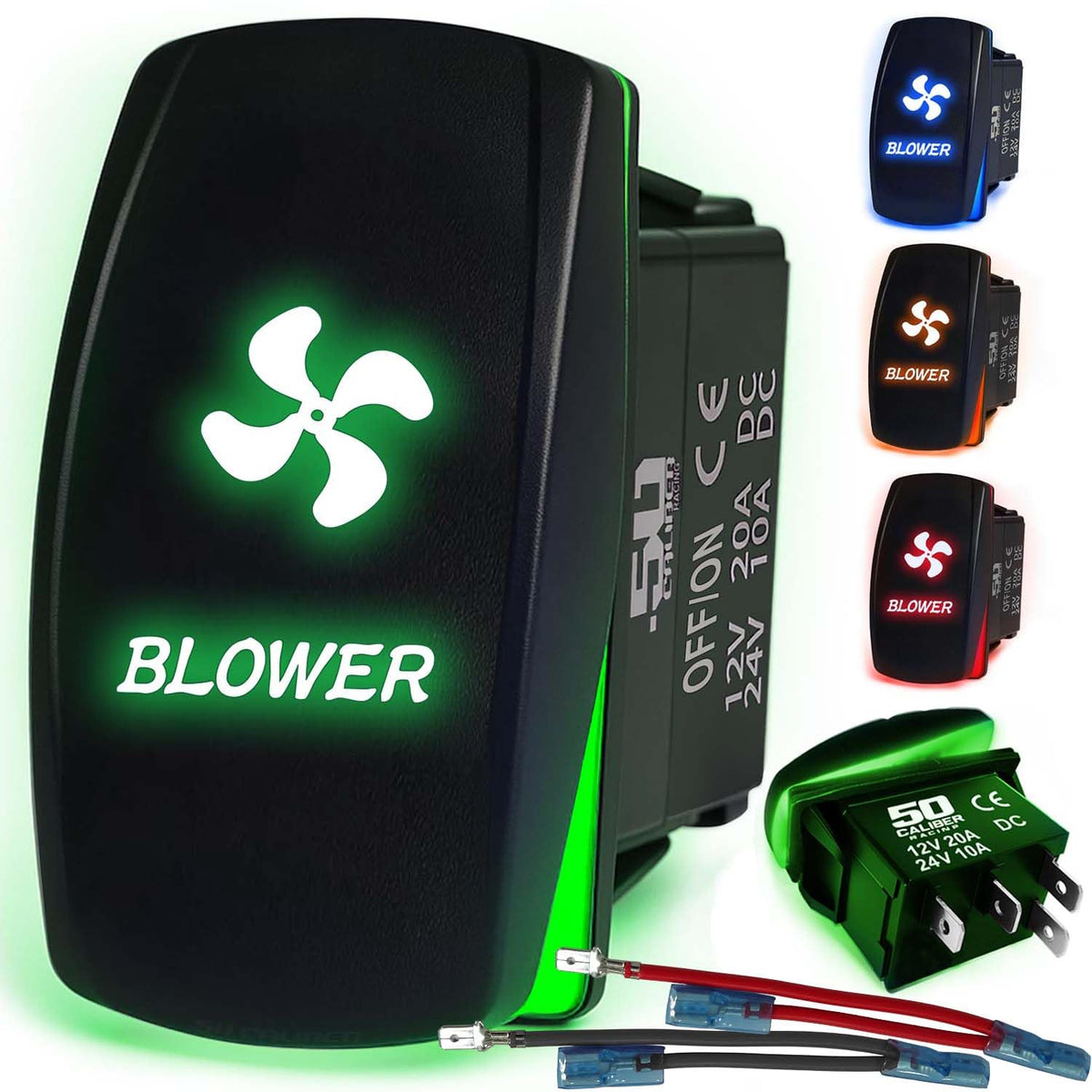 Waterproof Rocker Switch 12v ON/Off, LED Backlit with Etched Design w/Toggle Switch 12v - UTV, Auto, Boat 20A Variation