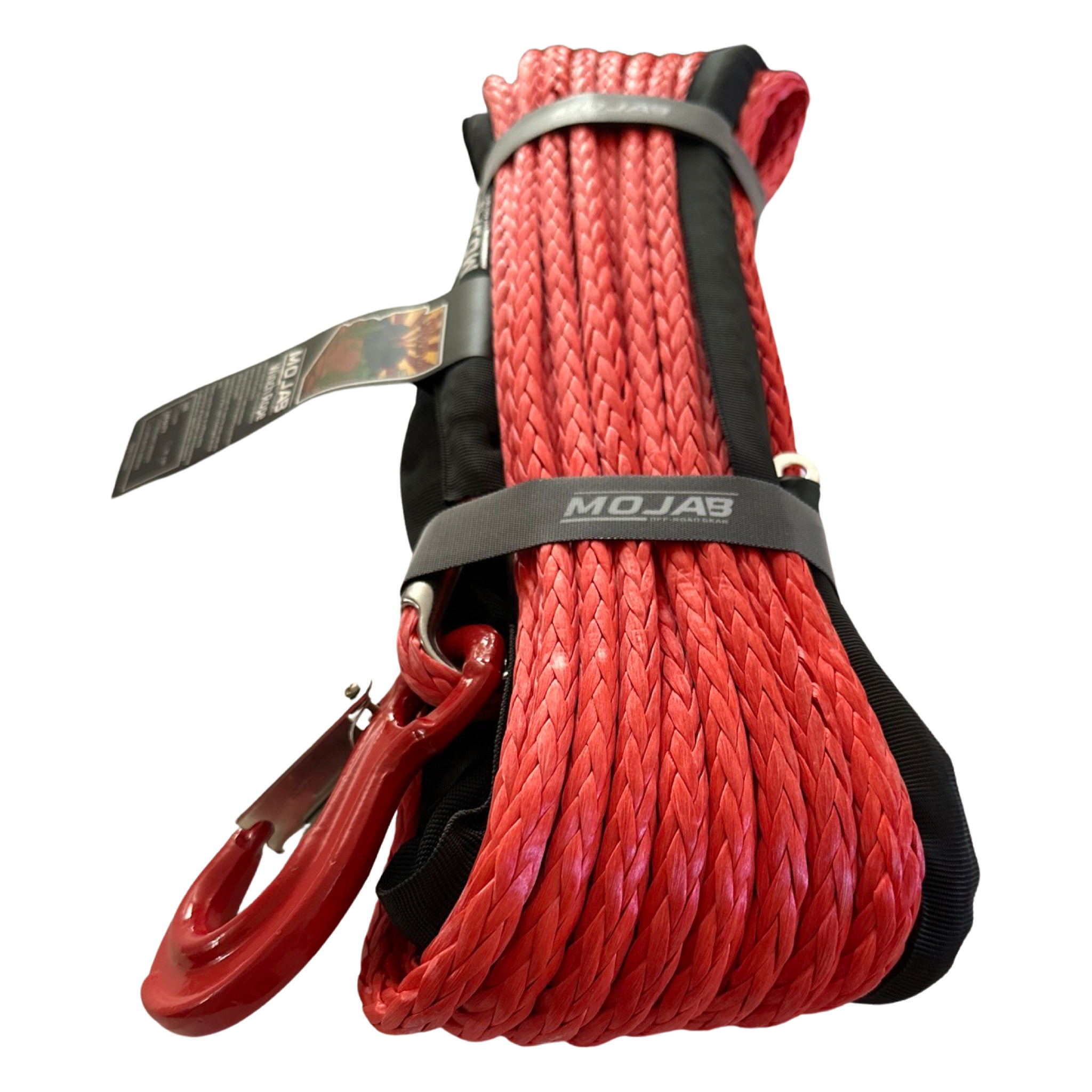 Synthetic Winch Rope - 3/8'' x 85 FT. | Forged Hook - Durable