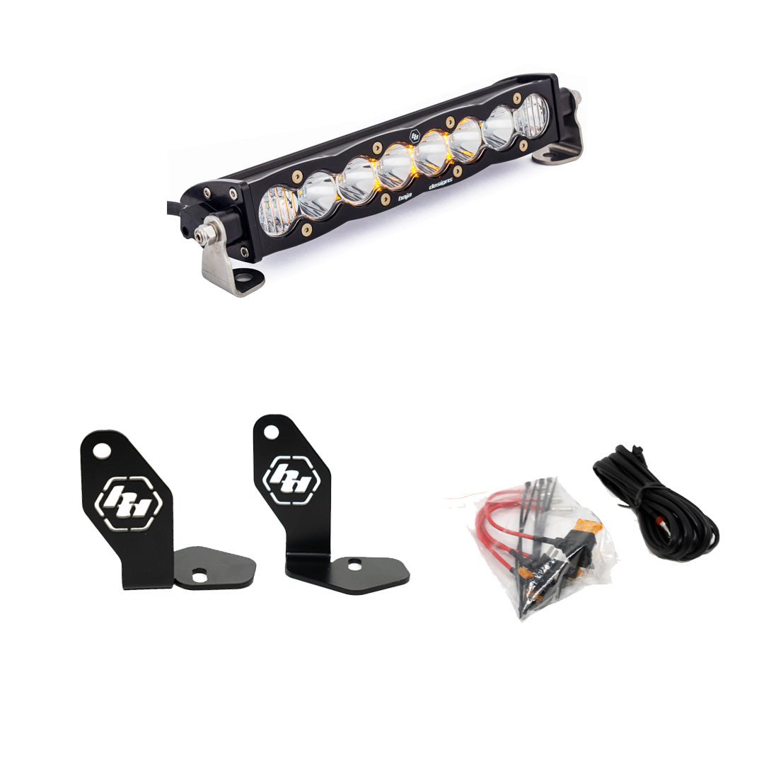 Polaris RZR Pro R hood mounted 10-inch S8 LED light bar kit installed on 2022-2024 model