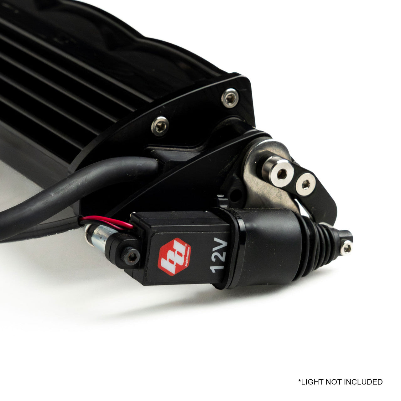 Reflex Light Actuator Kit mounted on Baja Designs S8 light bar with adjustable pitch mechanism