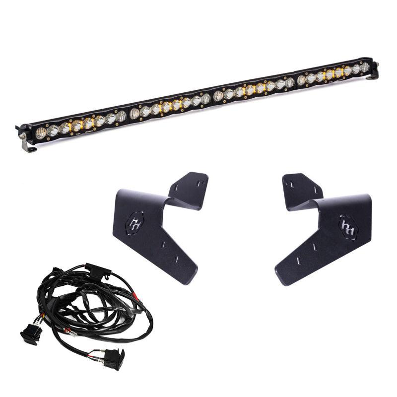 Can-Am Maverick R 40-inch S8 roof light bar kit with mounting brackets and wiring harness