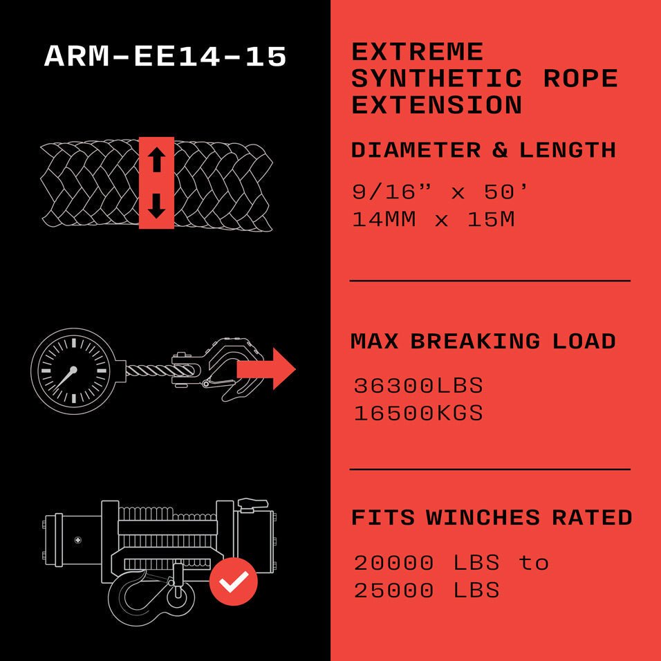 Armortek Extreme Synthetic Rope Extension 9/16" x 50' | Superior