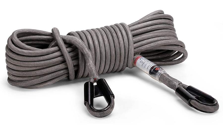Armortek Extreme Synthetic Rope 3/8 inch by 50 feet gray double-braided winch rope extension with 18700 lbs breaking load
