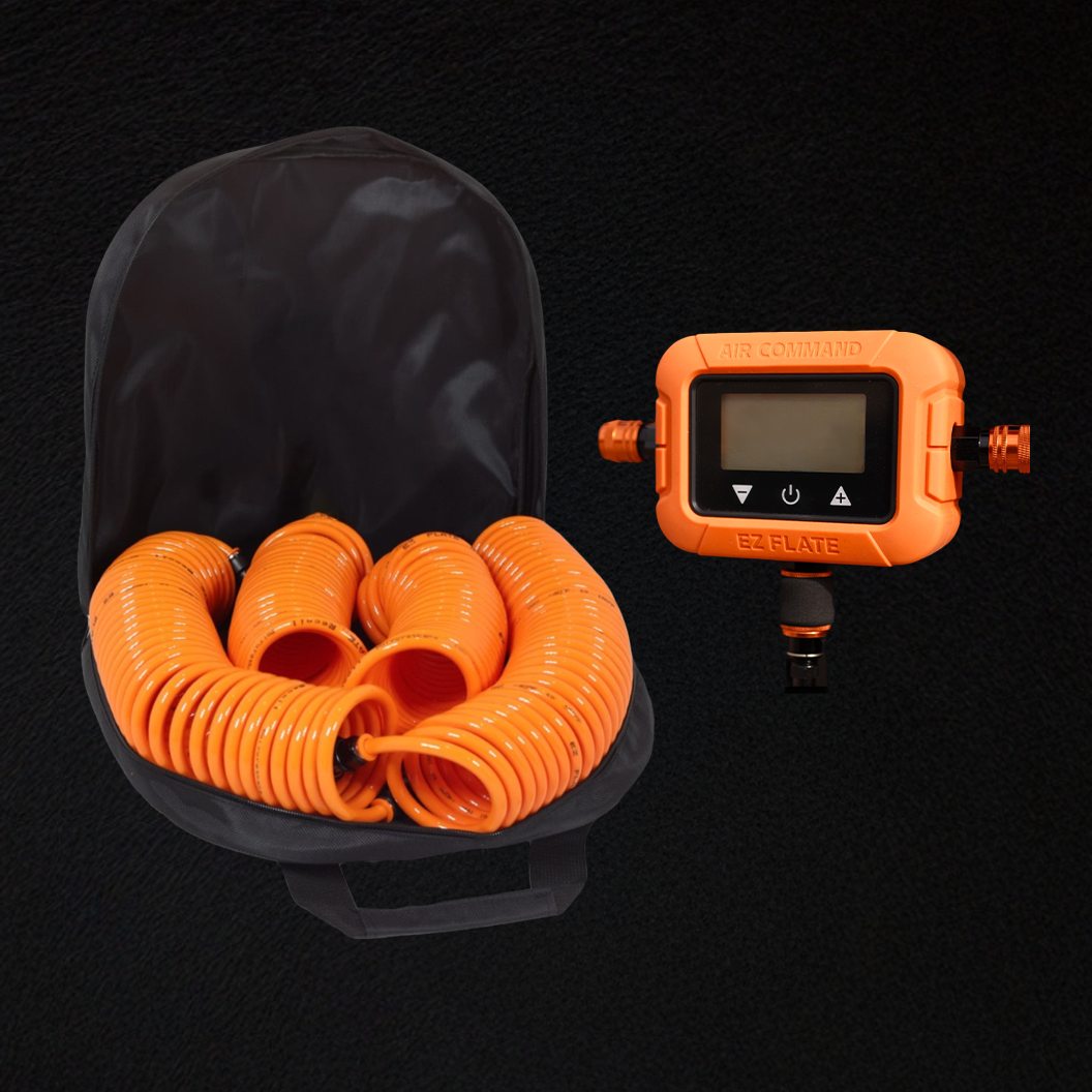 Recoil 4-Way Hoses for Efficient Tire Inflation and Deflation