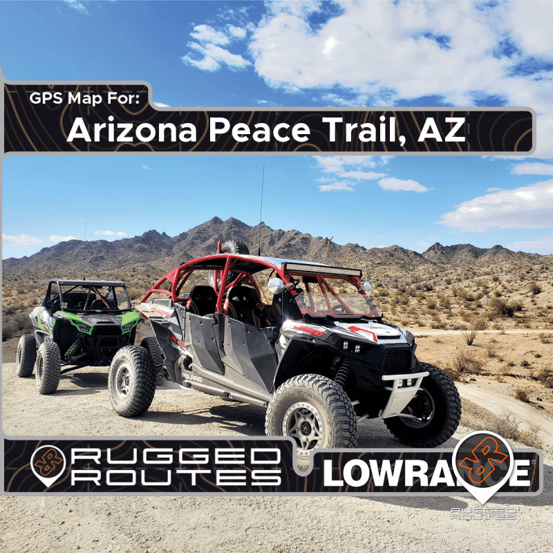 Arizona Peace Trail Map for Lowrance GPS showing satellite imagery and trail routes in Arizona