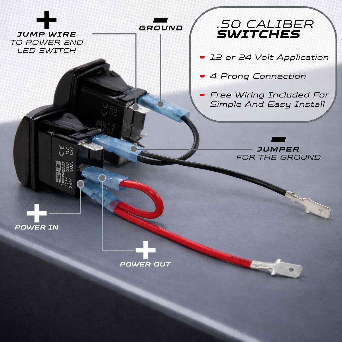 Waterproof Funny Rocker Switch 12v ON/Off, LED Backlit with Etched Design w/Toggle Switch 12v - UTV, Auto, Boat 20A Variation
