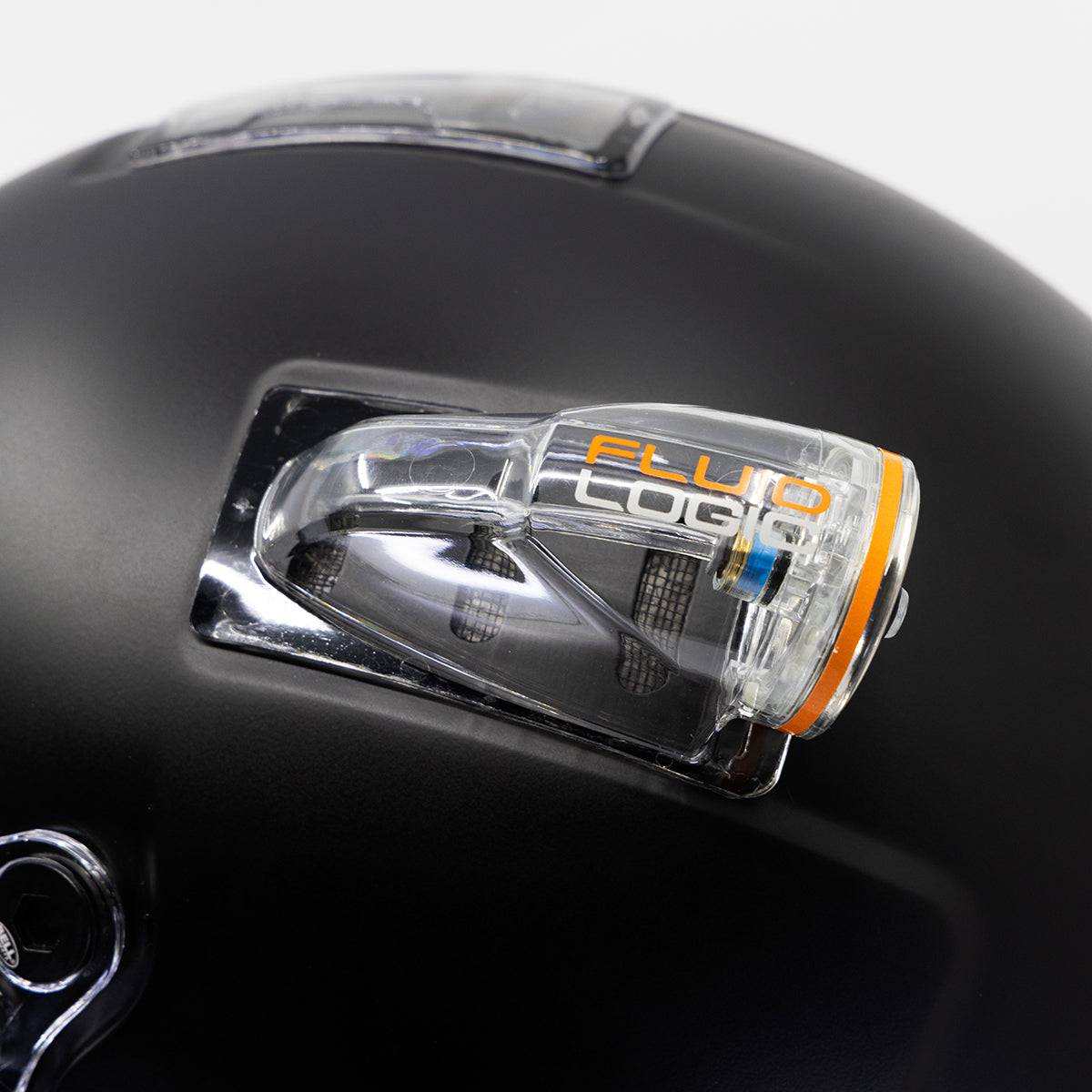 Bell BR8 helmet with FluidLogic air fitting installation options and block off plates by PCI experts