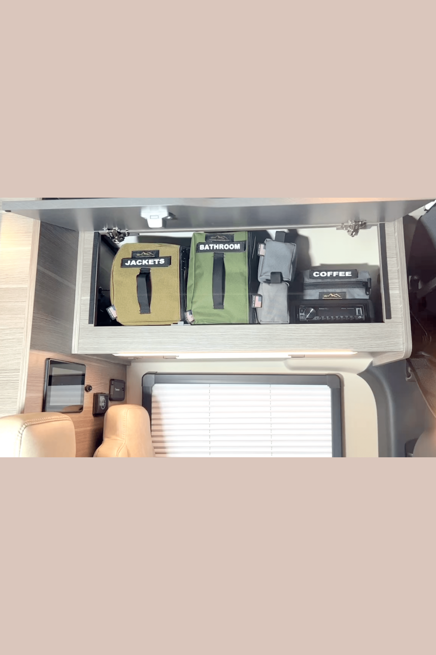 Overhead Cabinet Storage Divider Bags