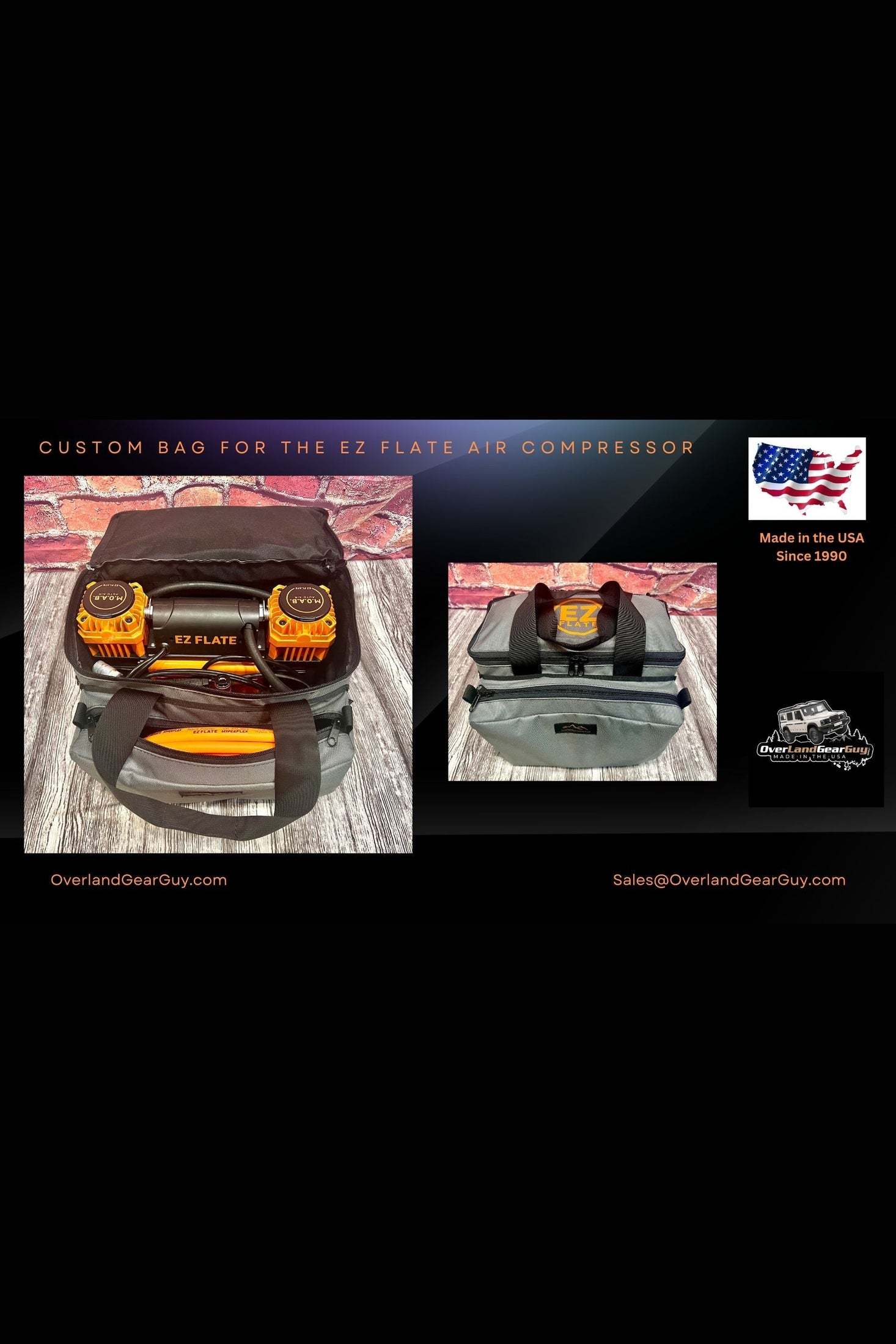 EZ Flate Air Compressor - Deluxe Carry Bag for Off-Road Use