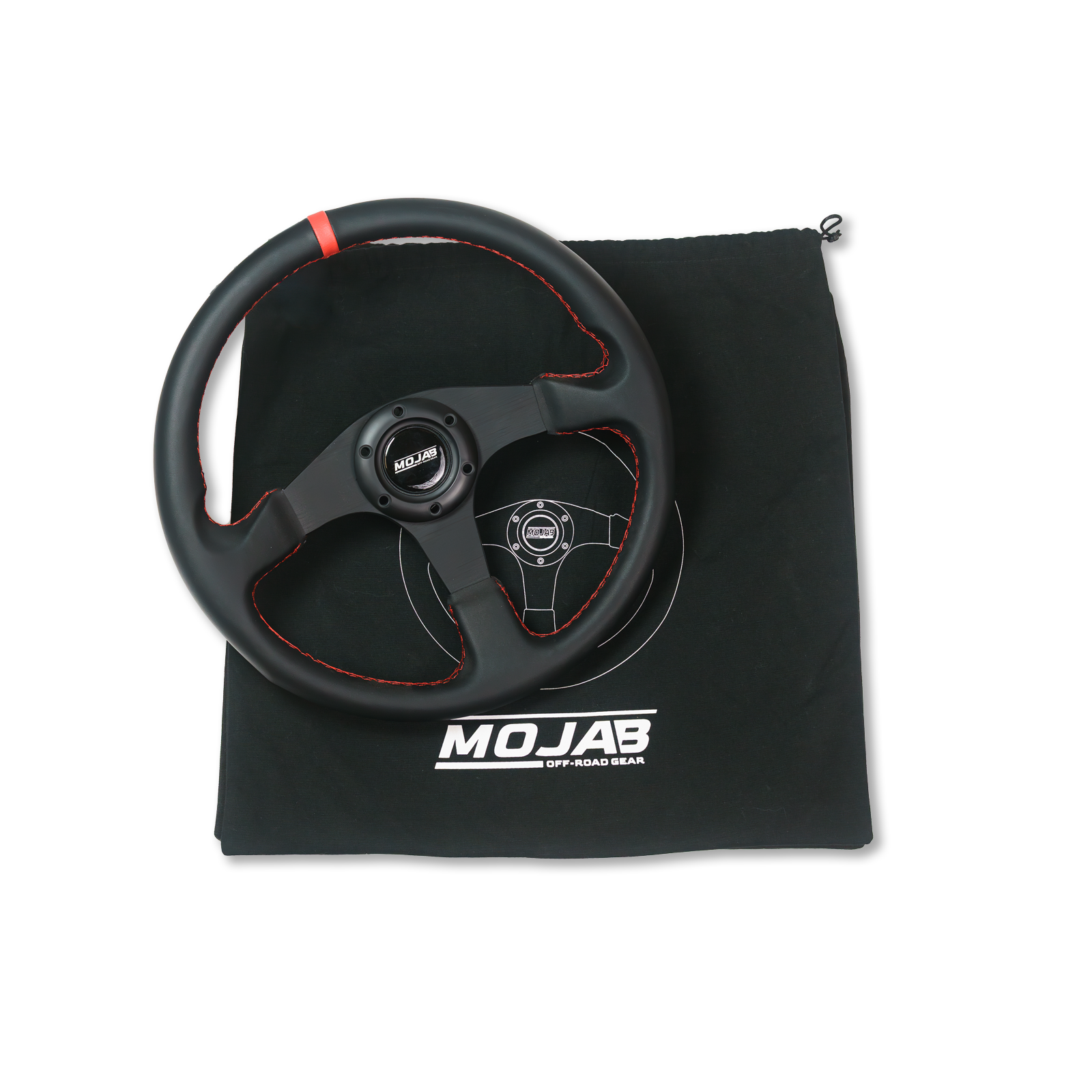 MOJAB 13.5'' Flat Steering Wheel Leather or Suede