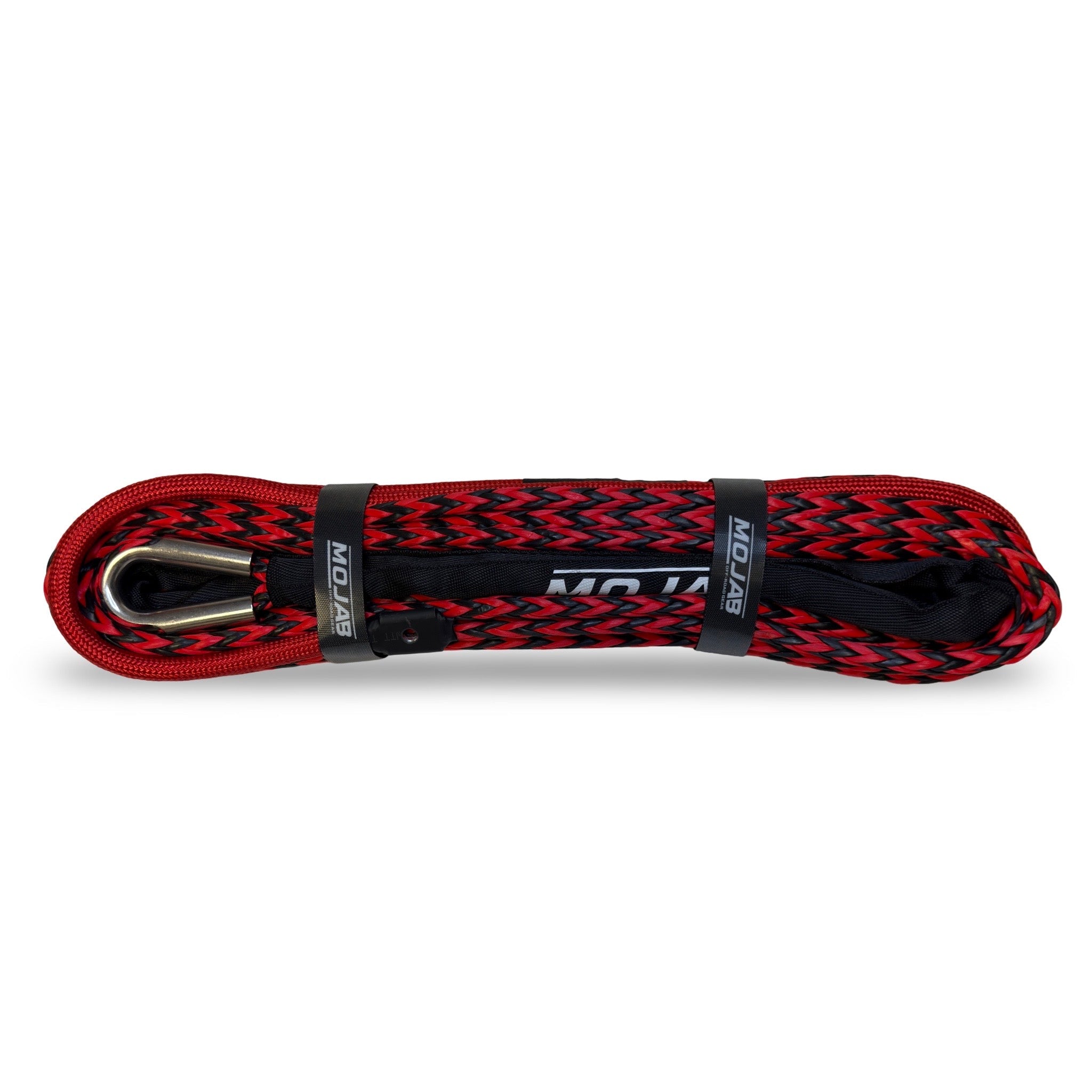 Premium 3/8” x 62’ dual black and red synthetic winch line