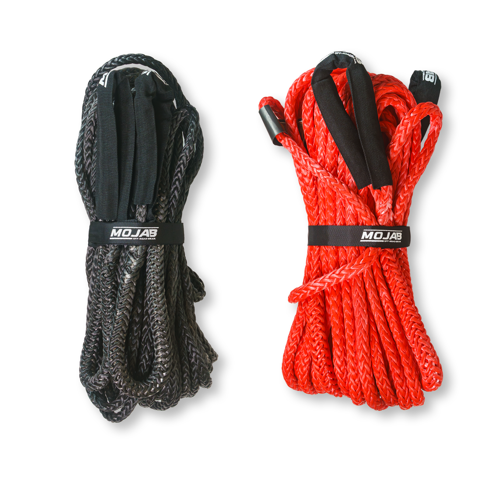 1/2 inch x 85 ft UHMWPE winch line extension with double eye-loop and protective sleeve