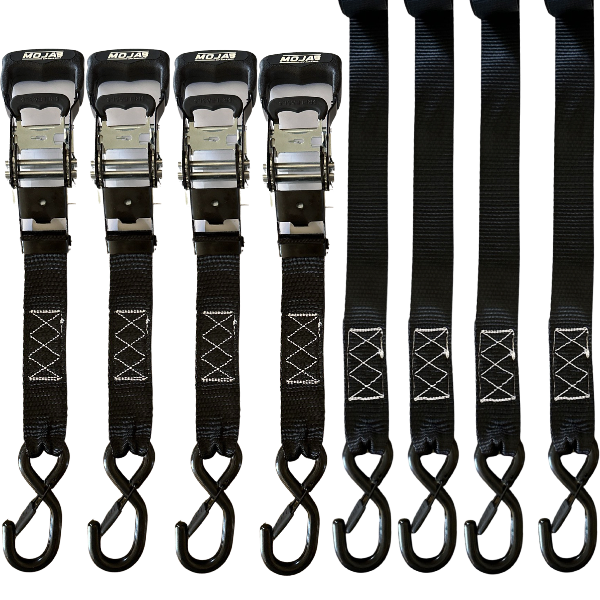Ratchet Tie-Down Set - 4 Pack, 1.6" x 15 FT. | Secure Your Cargo Easily