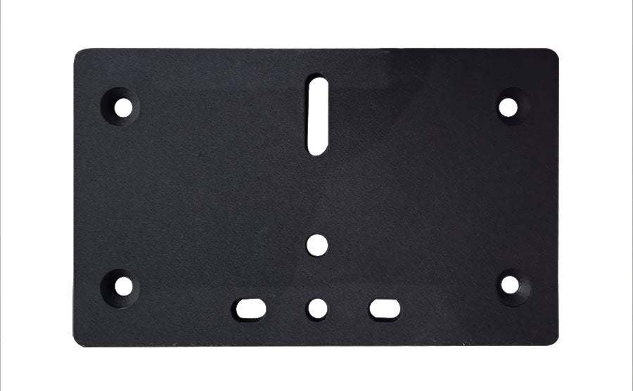 Black rectangular hoist mounting plate with multiple bolt holes for EH1000 hoist