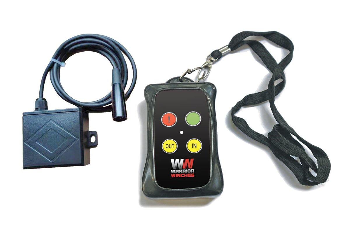Wireless winch control remote with air socket and lanyard for 12v and 24v winches