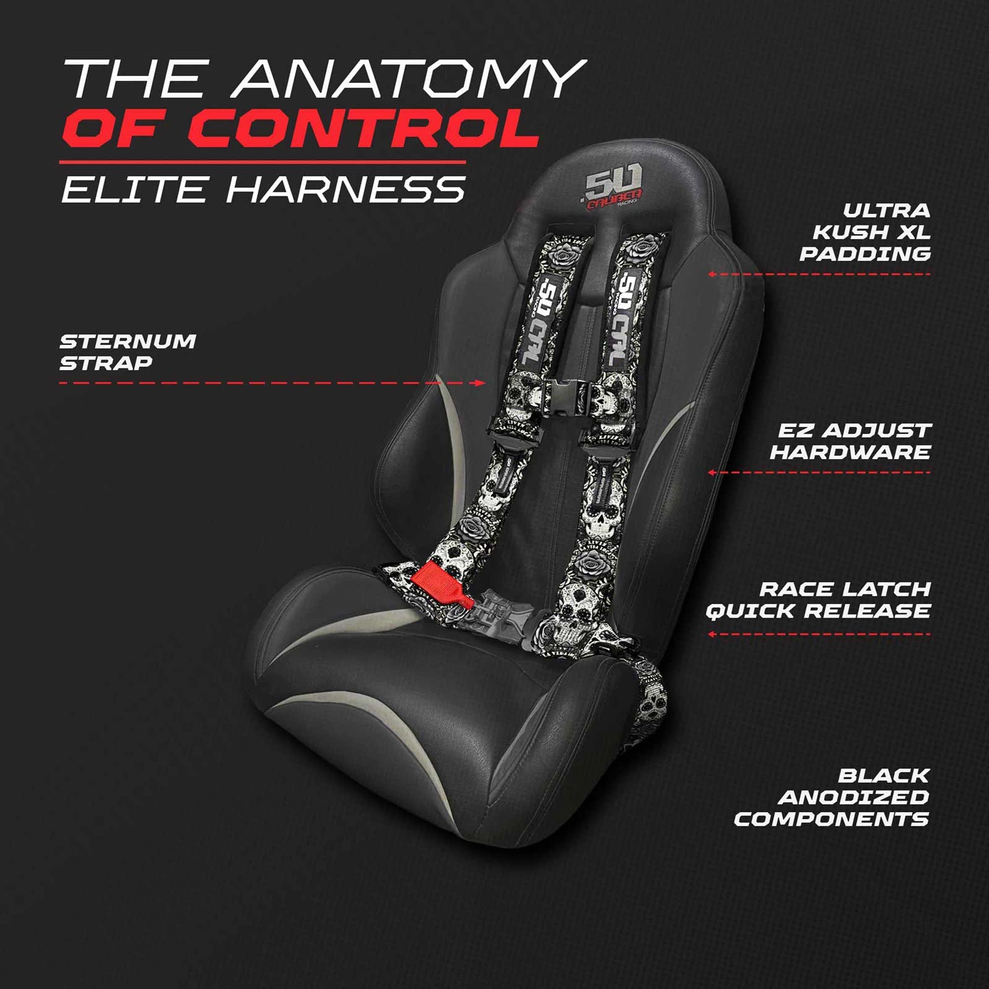 2" & 3" 4pt & 5pt Elite Series Race Latch "EZ" Adjust Harness