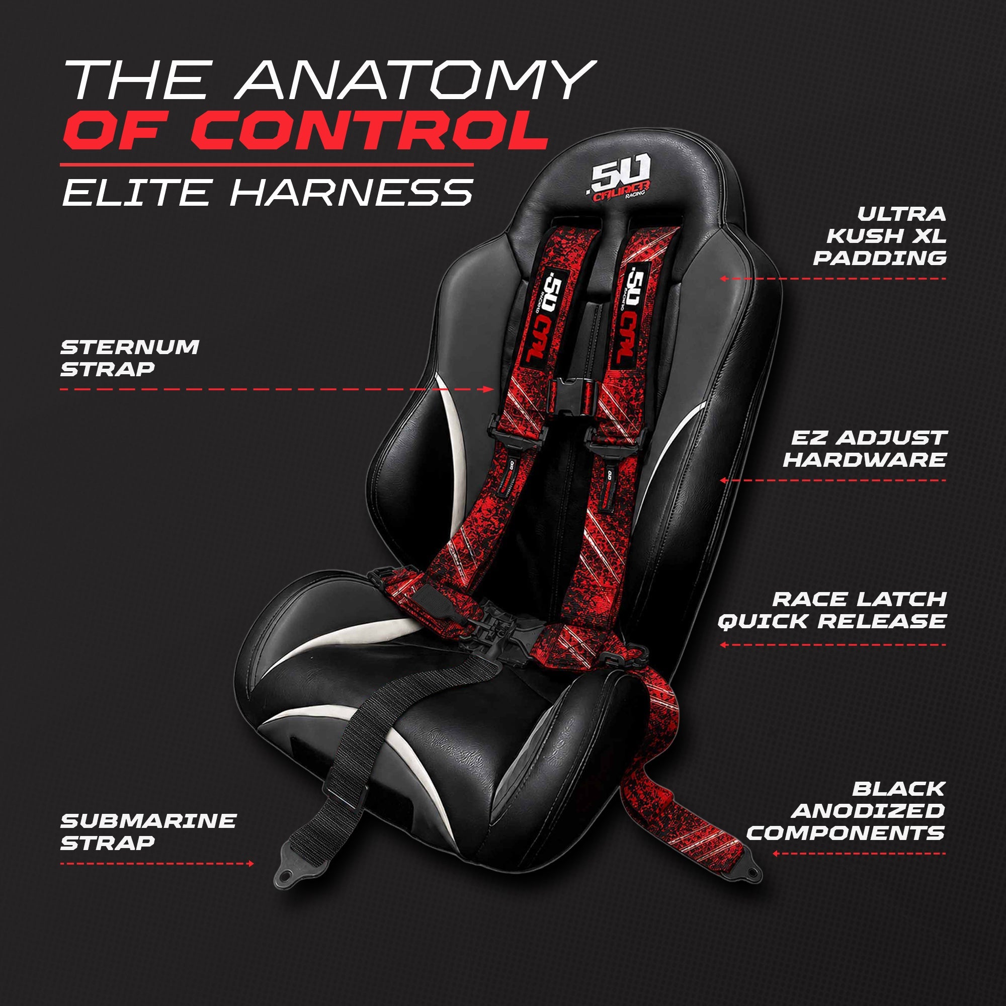 2" & 3" 4 point Harness - Elite Series Race Latch "EZ" Adjust Racing Harness