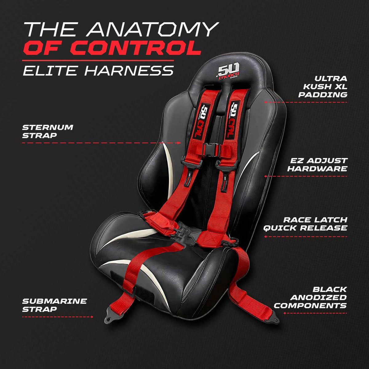 2" & 3" 4 point Harness - Elite Series Race Latch "EZ" Adjust Racing Harness