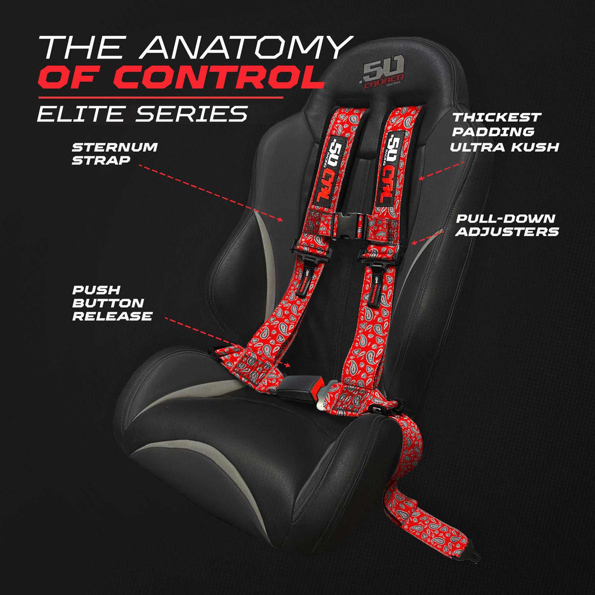 Elite Series 2" & 3" 4 point Harness with push button release