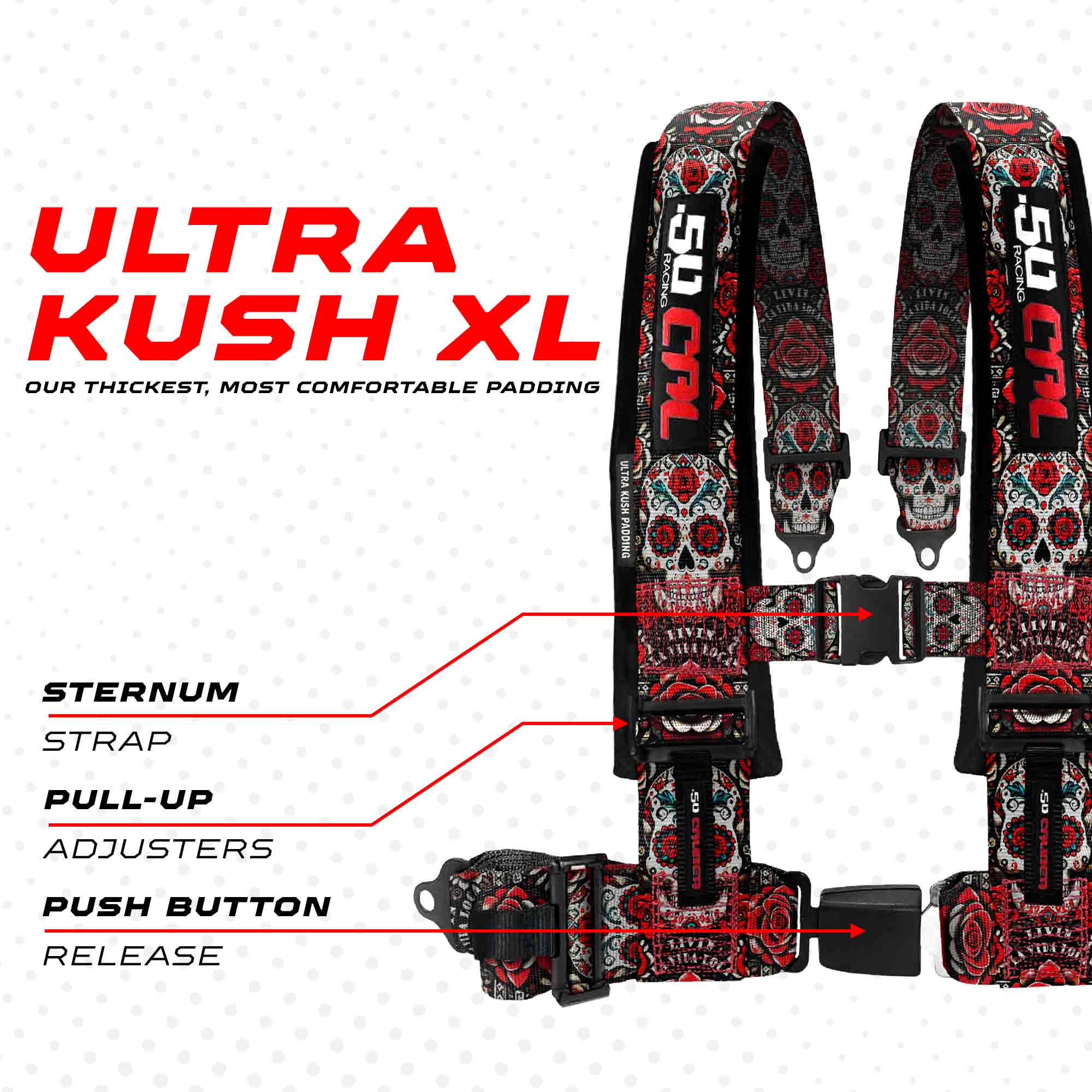 Elite Series 2" & 3" 4 point Harness with push button release