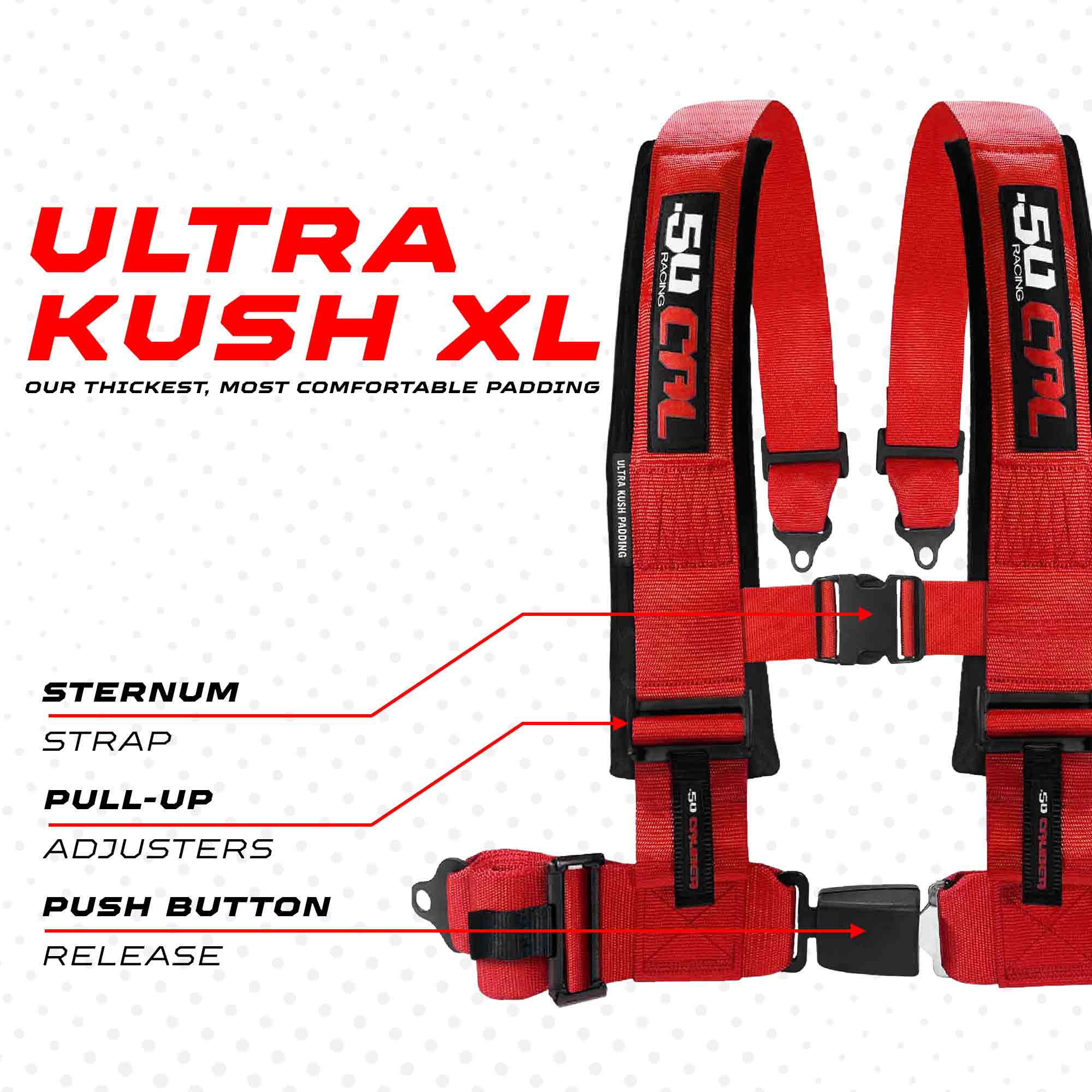 Elite Series 2" & 3" 4 point Harness with push button release