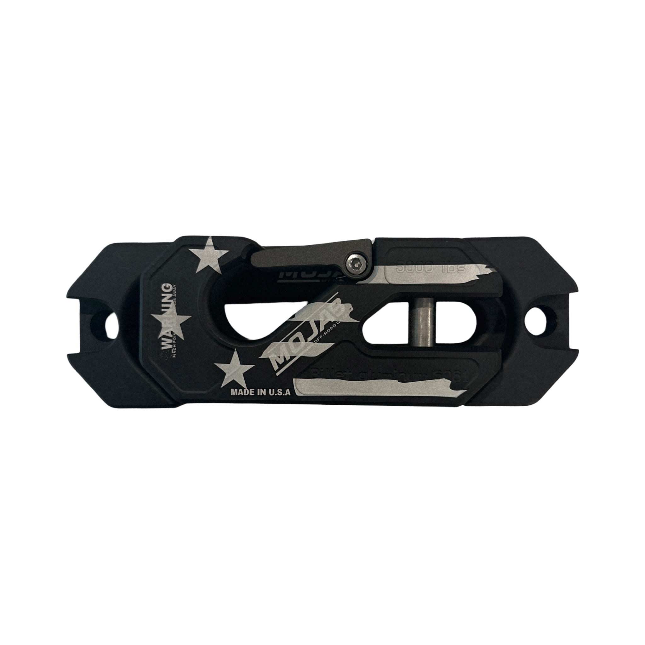 Side By Side / UTV Aluminum Recessed Winch Shackle with Fairlead Kit, closed latch (LIFE TIME WARRANTY*)