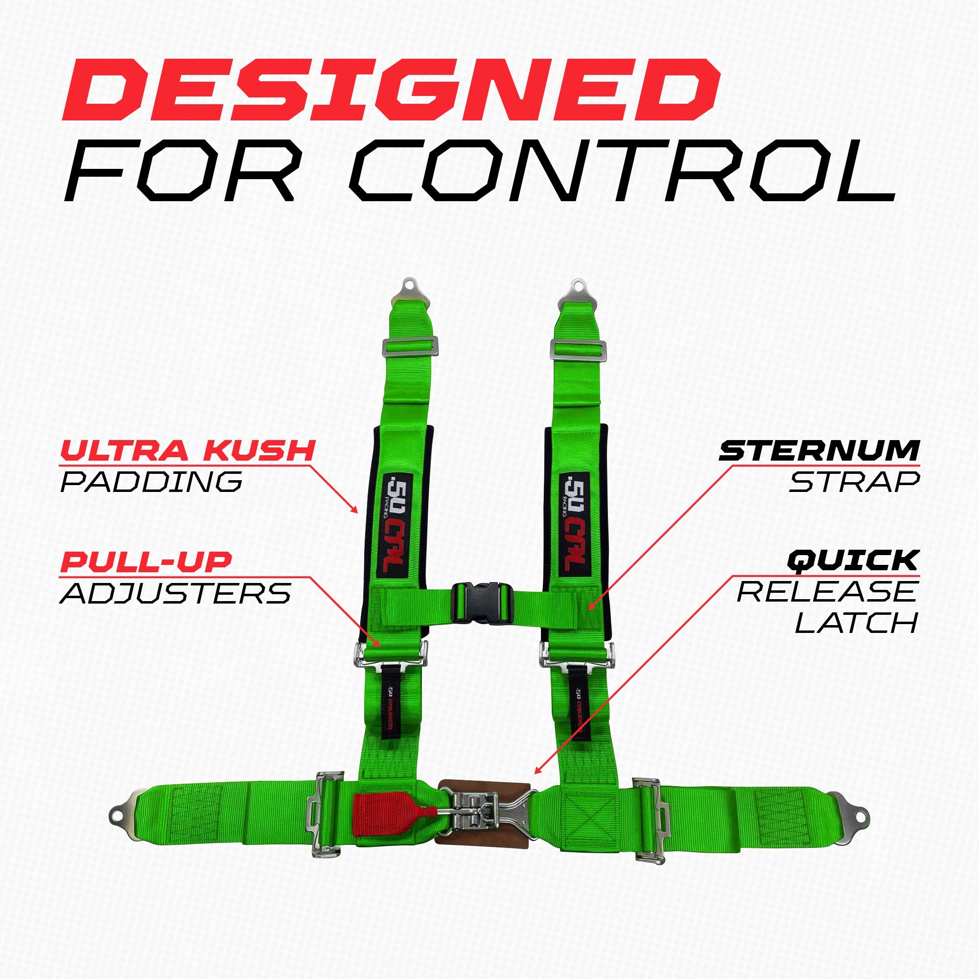 Pro Series 2" 4 point Latch Harness 50 Caliber Racing Harness