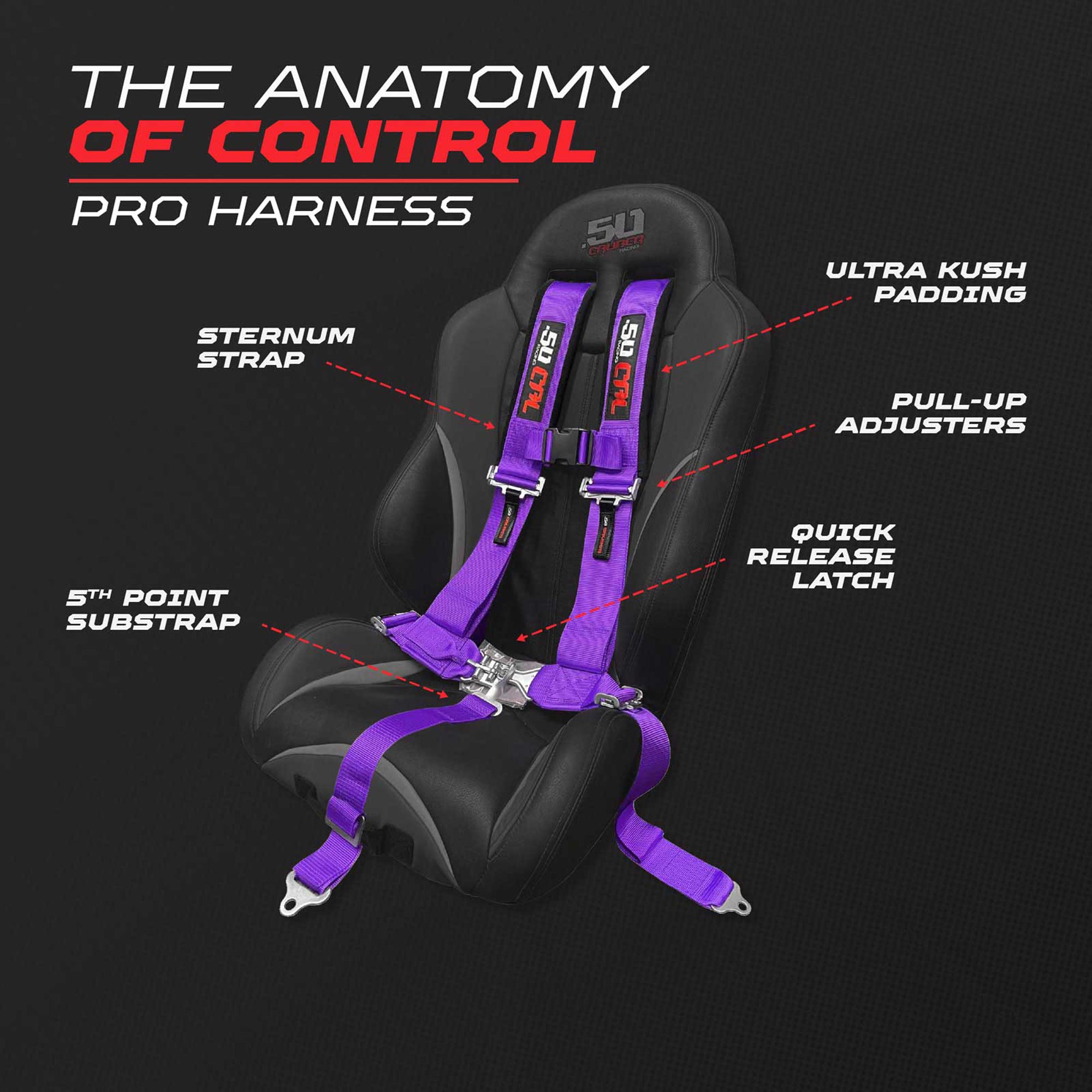 2" 5 point Pro Series Latch Harness 50 Caliber Racing Harness
