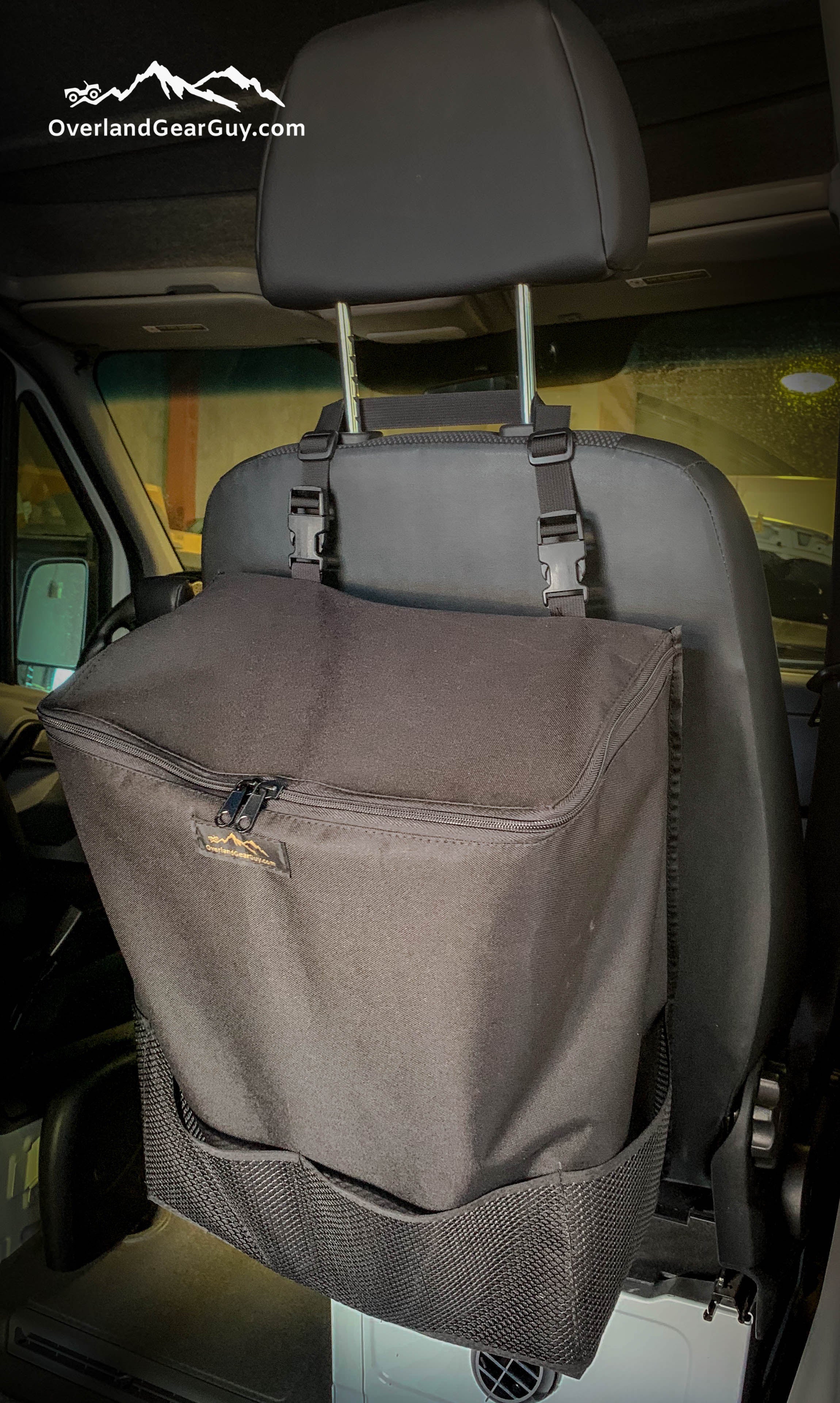 Mejore la organización del vehículo con nuestra bolsa de basura grande para reposacabezas