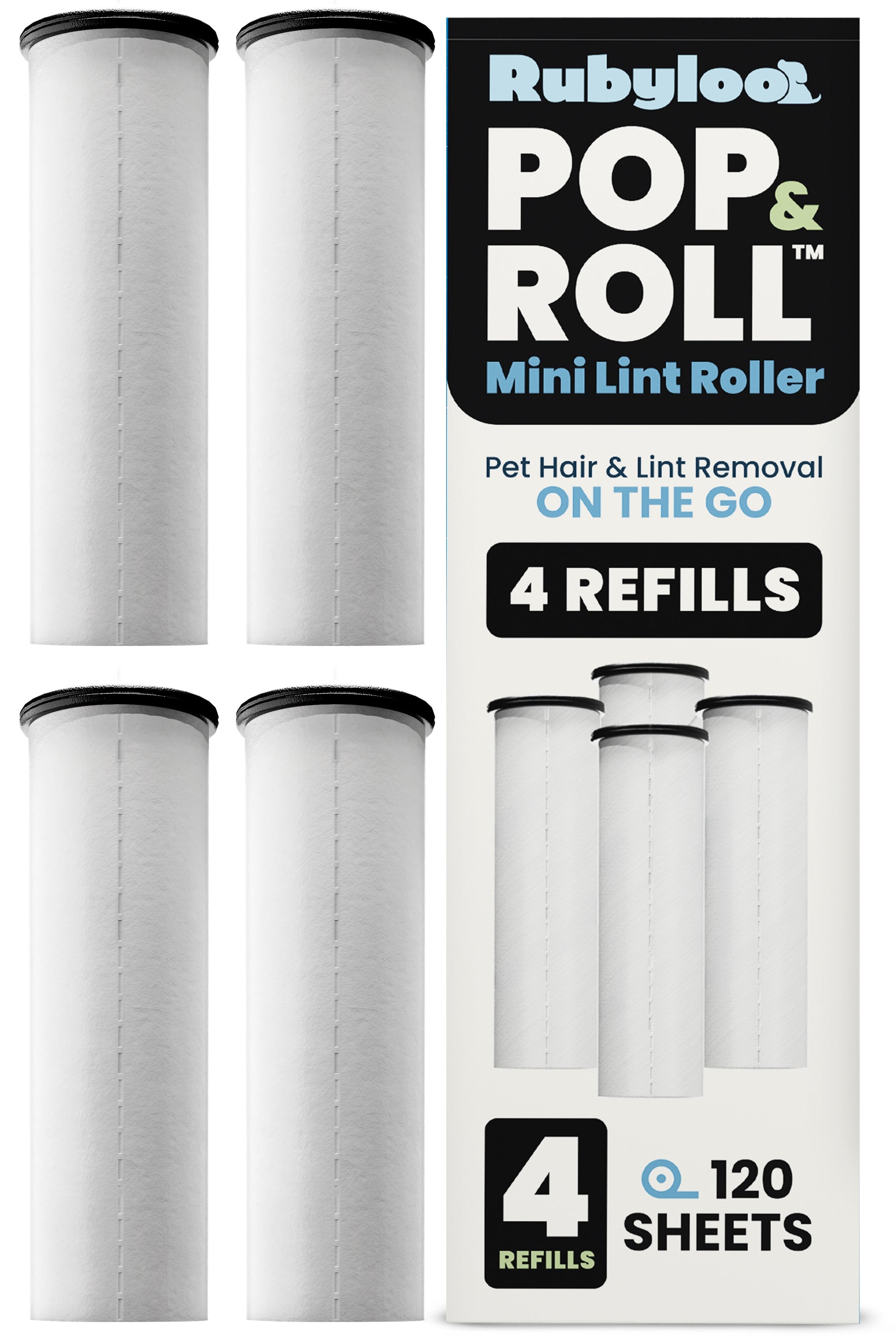 Retractable Mini Lint Roller for Pet Hair with 2 Refills